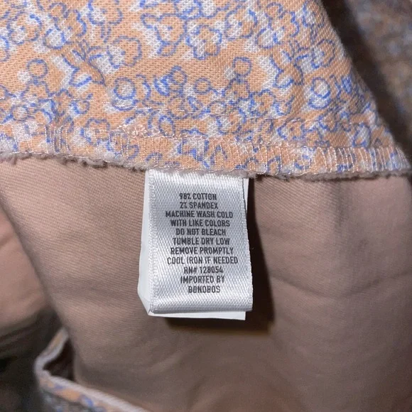 NWT Mens Bonobos Stretch Washed Chinos - Peach - Size 40 - Picture 15 of 15